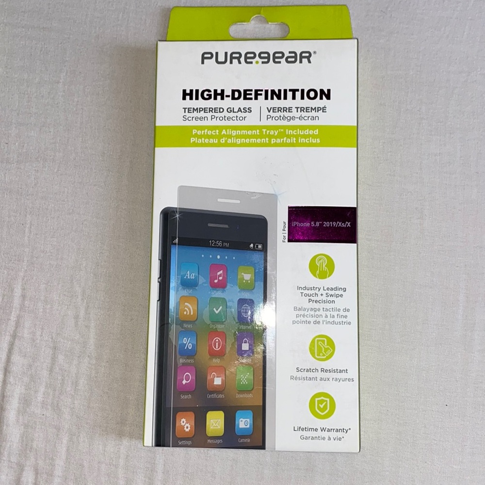 puregear iphone xs/x glass screen protector